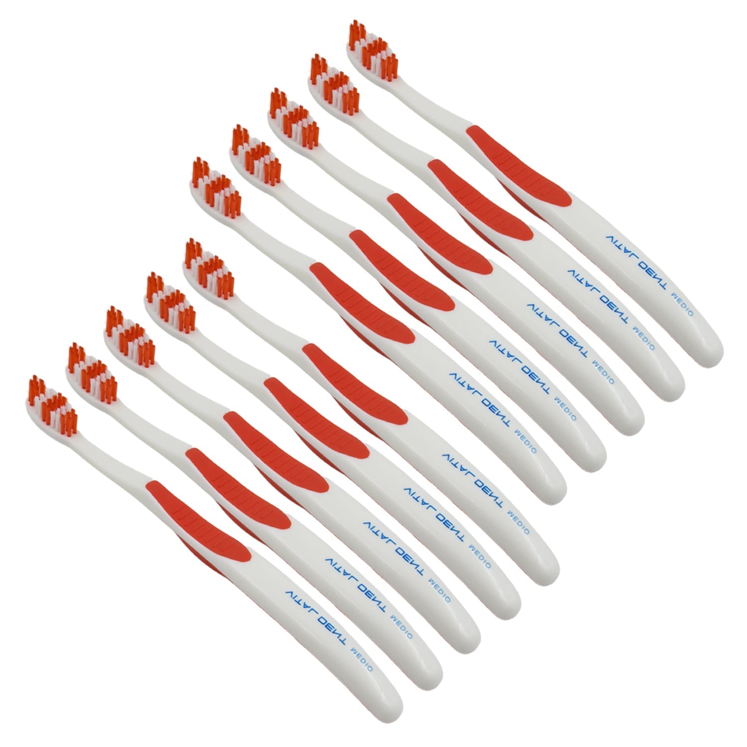 Soft Toothbrush With Plastic Round Box for Men and Women, Kids, Adults Plastic Toothbrush (10 pcs Set) Your Brand