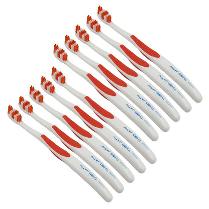 Soft Toothbrush With Plastic Round Box for Men and Women, Kids, Adults Plastic Toothbrush (10 pcs Set) Your Brand