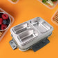 3-Compartment Stainless Steel Lunch Box (1 Pc)