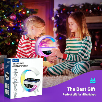 G Lamp Speaker - 3-in-1 Bluetooth Speaker with Fast Wireless Charging (1 Pc) Your Brand