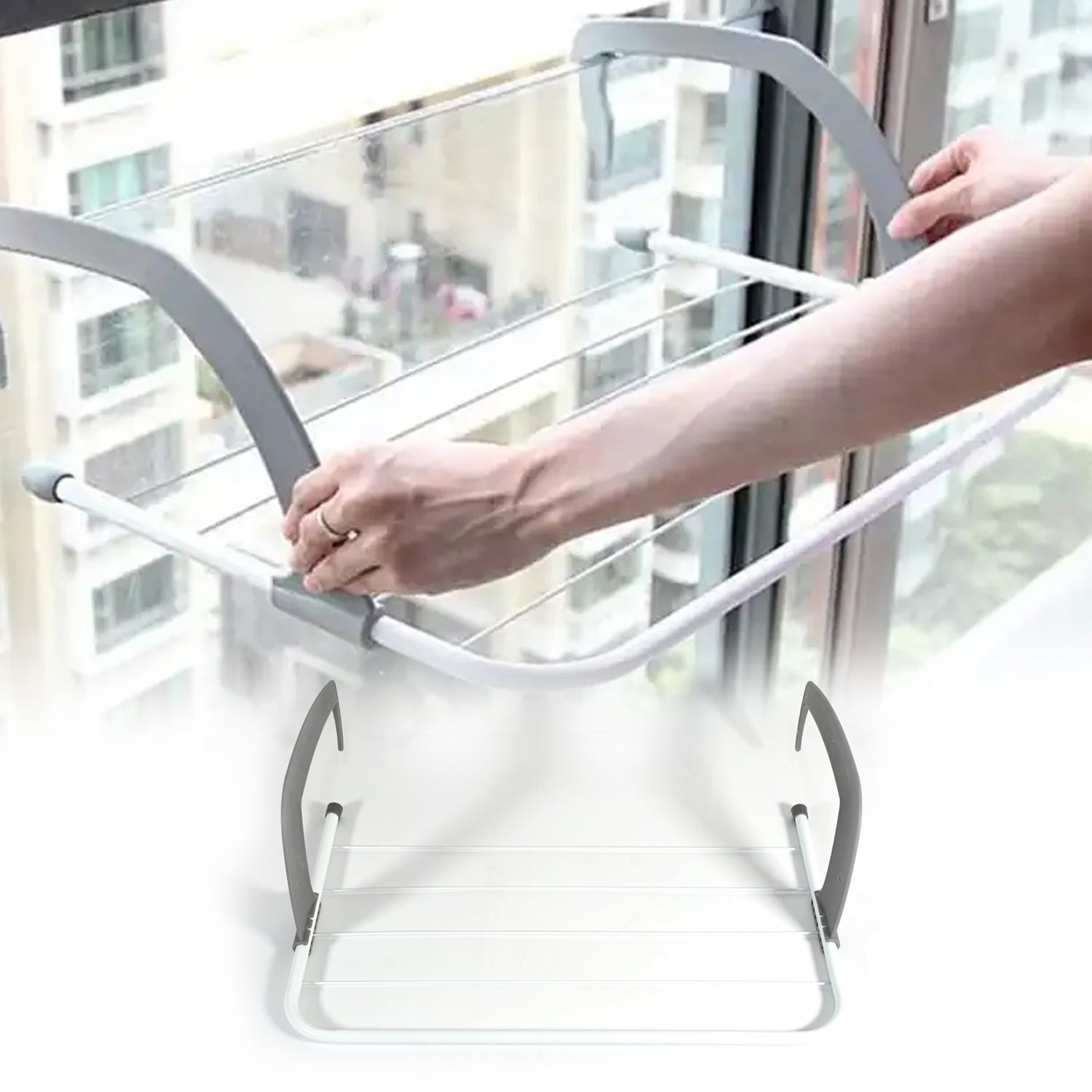 Metal Steel Folding Drying Rack for Clothes Balcony Laundry Hanger for Small Clothes Drying Hanger Metal Clothes Drying Stand, Socks and Plant Storage Holder Outdoor / Indoor Clothes-Towel Drying Rack Hanging on The Door Bathroom Your Brand