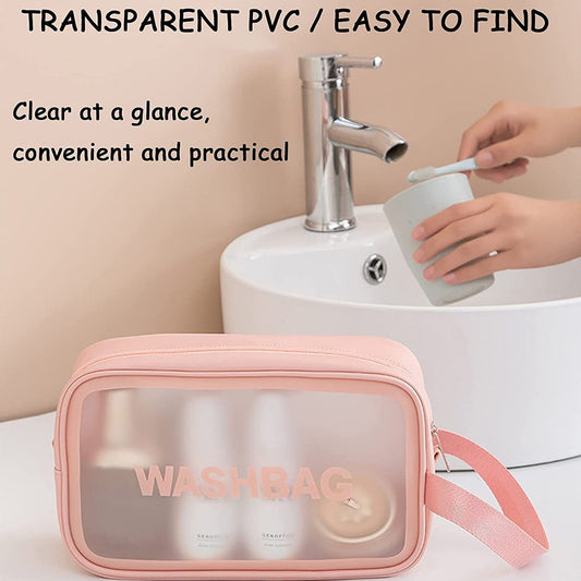 Cosmetic Pouch, Make up Bag for Home & Travel, Toiletry Bag for Cosmetics, Brushes, Accessories Set of 3 Small, Medium & Big - Wash Bag Your Brand