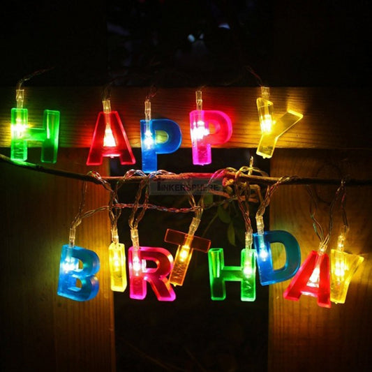 Decoratives Plastic Happy Birthday 13 LED Letter Battery Operated String Lights, Outdoor String Lights (Multicolour) Your Brand