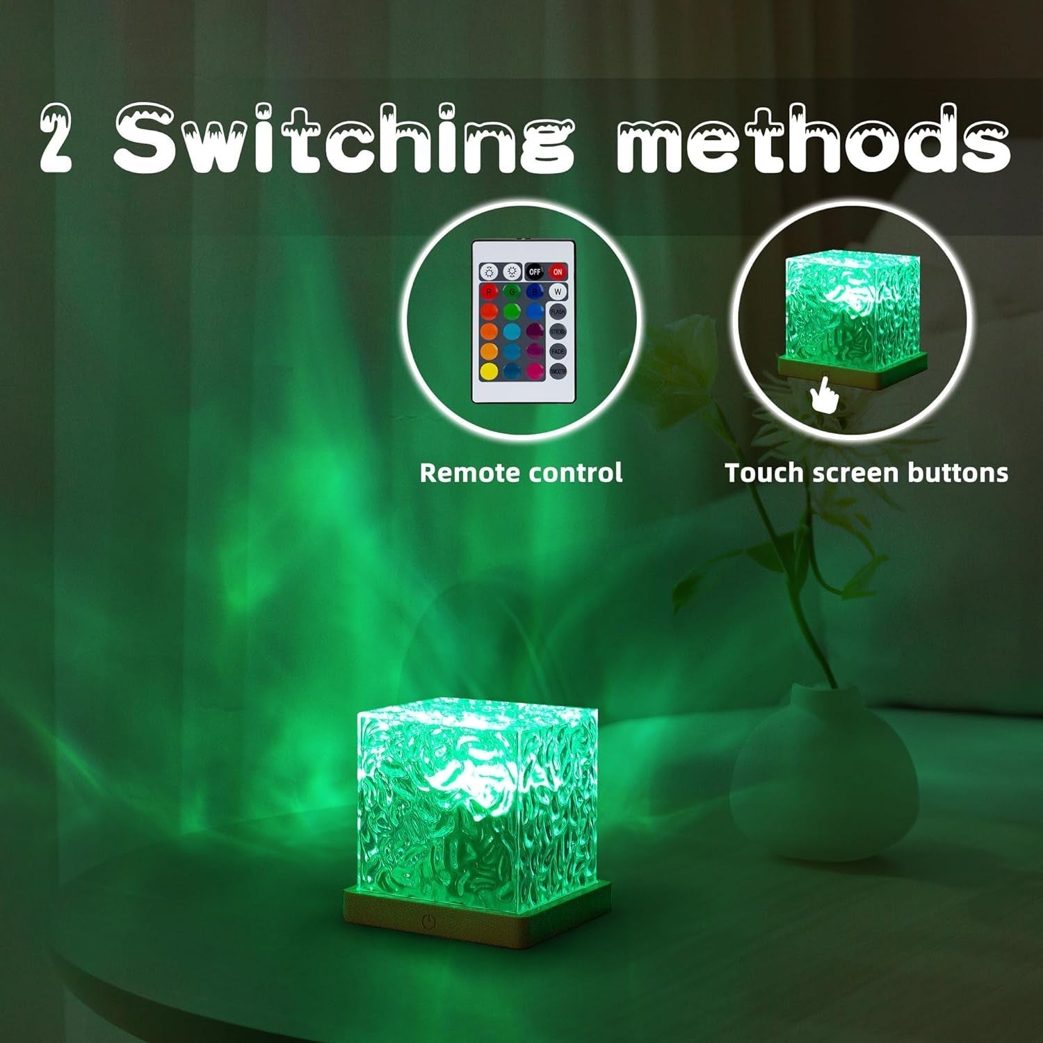 Dynamic Rotating Water Ripple Night Lamp With Remote Your Brand
