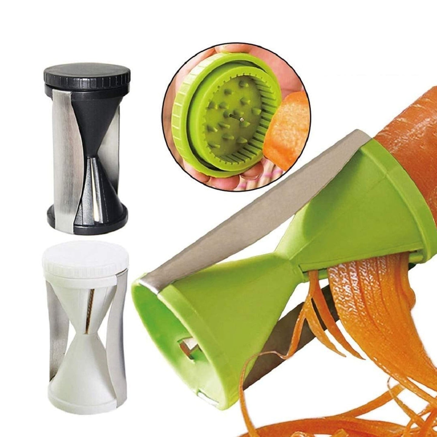 Portable Spiralizer Vegetable Slicer Handheld Spiralizer Peeler Stainless Steel Spiral Slicer For Salad Vegetables Fruit Slicer Your Brand