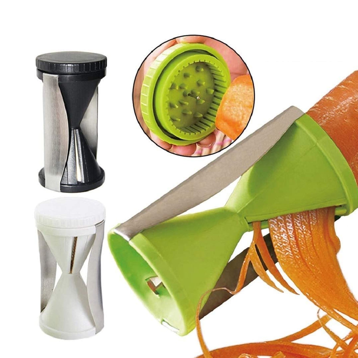 Portable Spiralizer Vegetable Slicer Handheld Spiralizer Peeler Stainless Steel Spiral Slicer For Salad Vegetables Fruit Slicer Your Brand