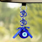 Double OM Nazar Battu Wall Hanging with Evil Eye Beads