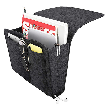 Flat Bedside Caddy, Bed Side Pocket Storage Organizer Bag with 5 Pockets (1 Pc) Your Brand