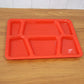Plastic Multi-Compartment Rectangular Meal Serving Tray / Plate (1 Pc / Red)