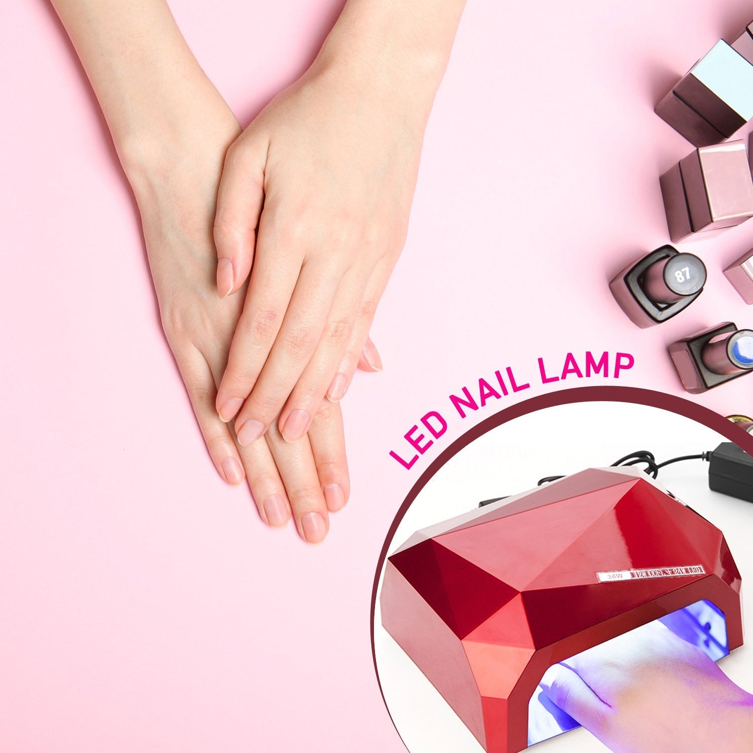 36W LED Nail Dryer, Curing Nail Polish UV Gel Diamond Shaped Nail Dryers (1 Pc) Your Brand