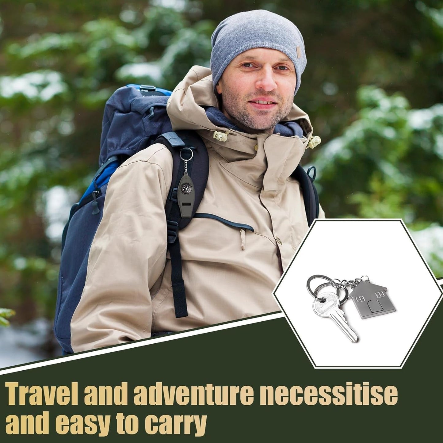 4 in 1 Multifunctional Emergency Survival Whistle (1 Pc) Your Brand