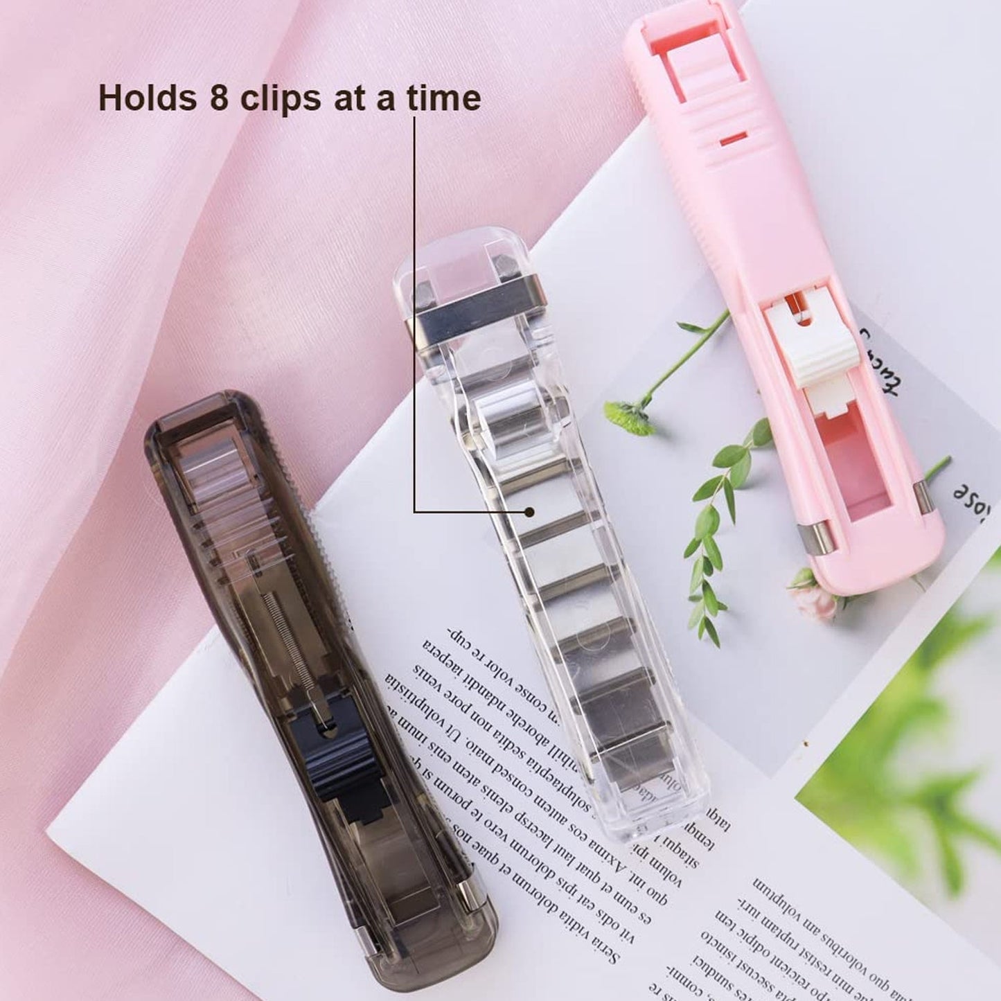 Portable Paper Clamp With 8 Pcs Clip Dispenser Handheld Paper Fast Clam (1 Set) Your Brand