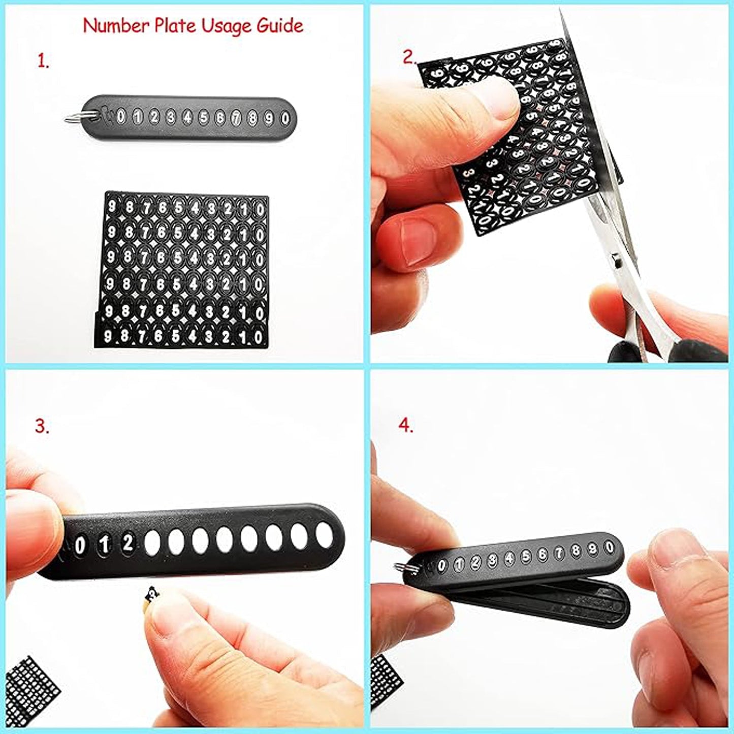 Anti-Lost Keychain with Number Plate – 1 Pc