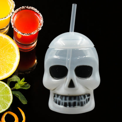 Ghost Face Bottle Water Bottle, Drinking Cup with Lid and Straw, Party Favors Summer Hawaiian and Beach Party Decorations for Kids Adults With Brown Box(1 Pc) Your Brand