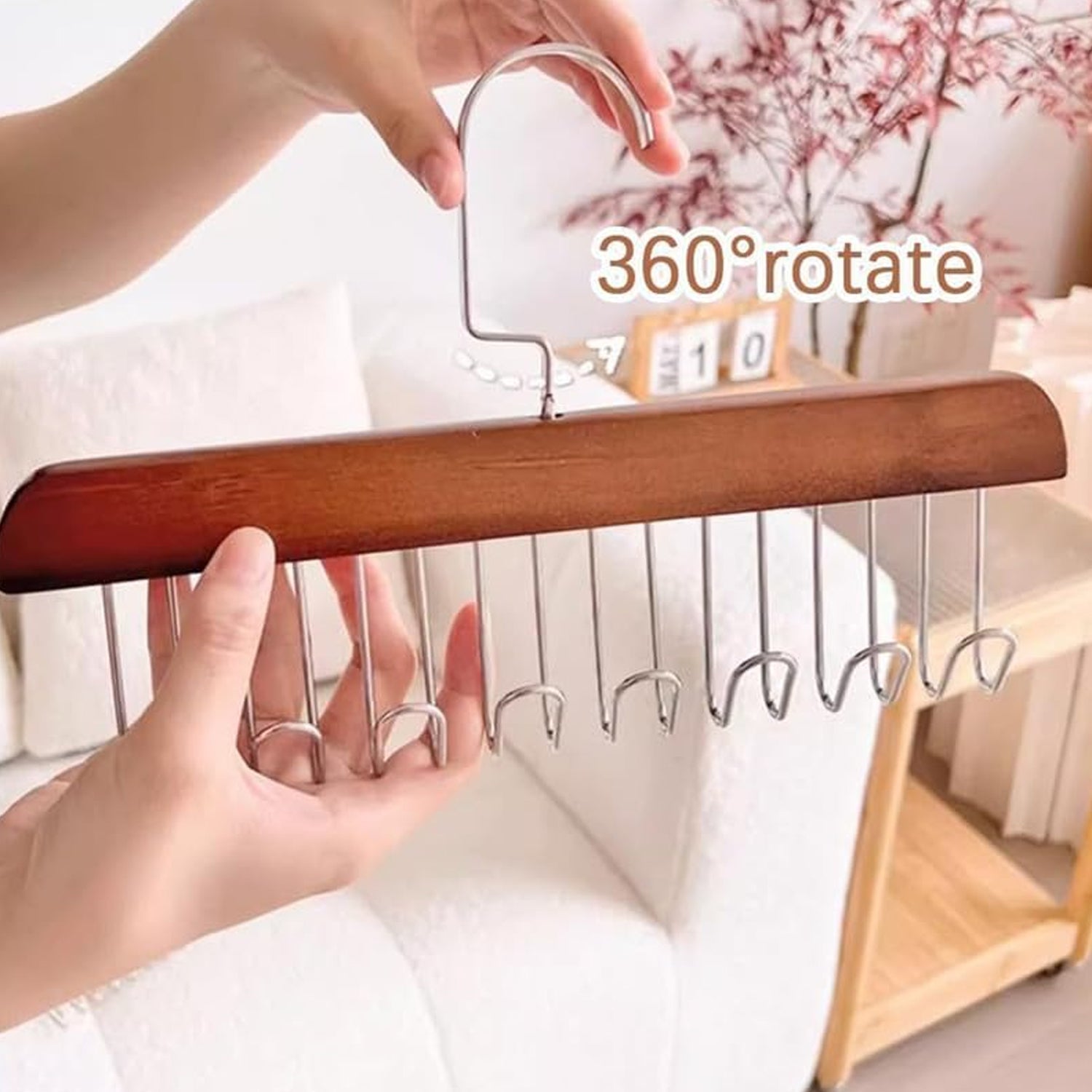 Space Saving 8 Hooks Wooden Hangers (1 Pc) Your Brand