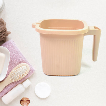 Plastic Square Bath Water Mug (4 Pc / 1000 ML / Mix Color) Your Brand