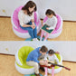 Kids inflatable sofa chair with backrest & Foot Air Pump (1 Set 85x74 Cm Approx)