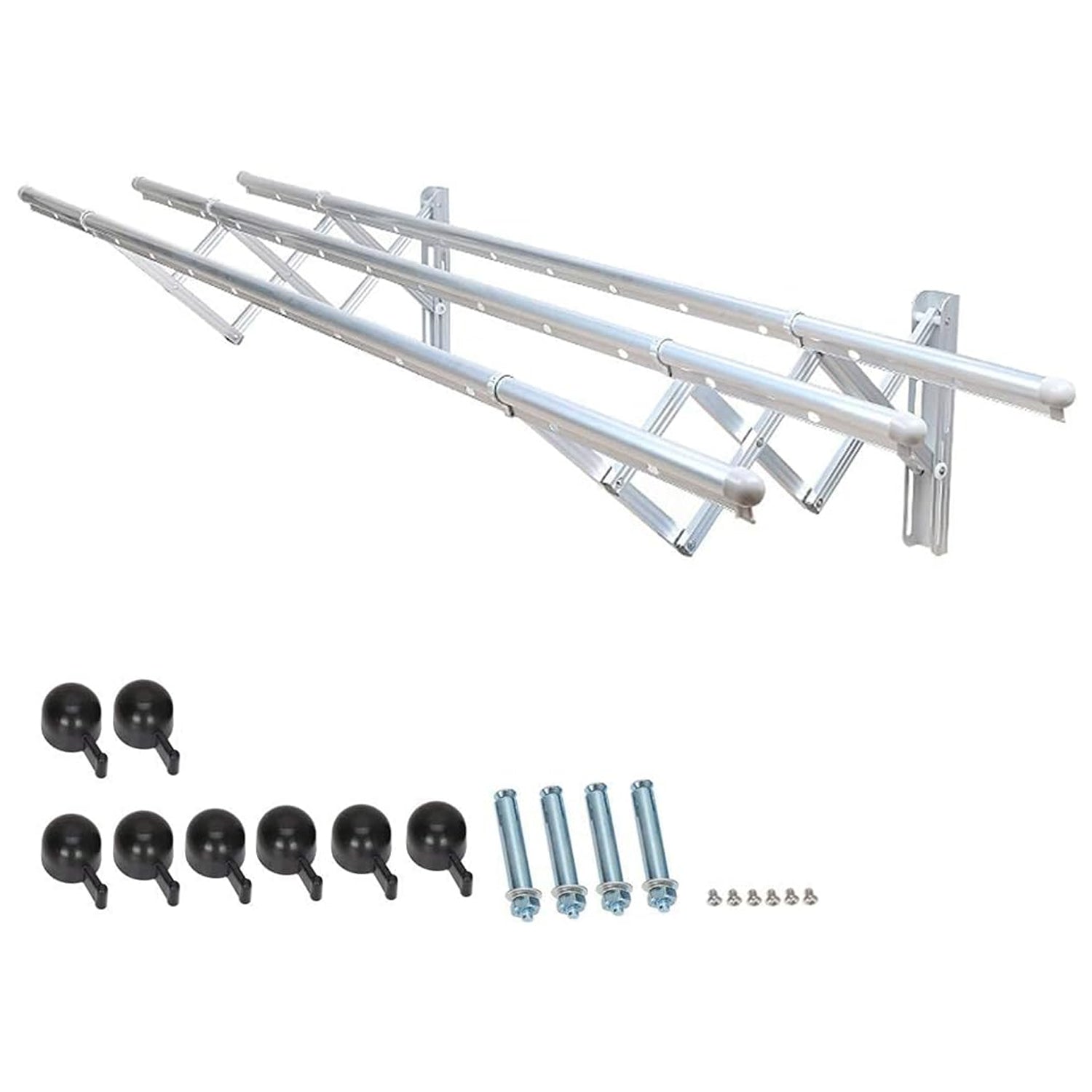 Clothes Rail Rack Clothes Drying Racks, Airer Clothes Drying Rack Wall Mounted Clotheshorse Clothes Airer Washing Cloth Line Extendable Fold Towel Rack Bar for Bathroom Indoor Outdoor Your Brand