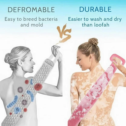 Premium Silicone Back Scrubber Belt – Body Exfoliating Bath Brush