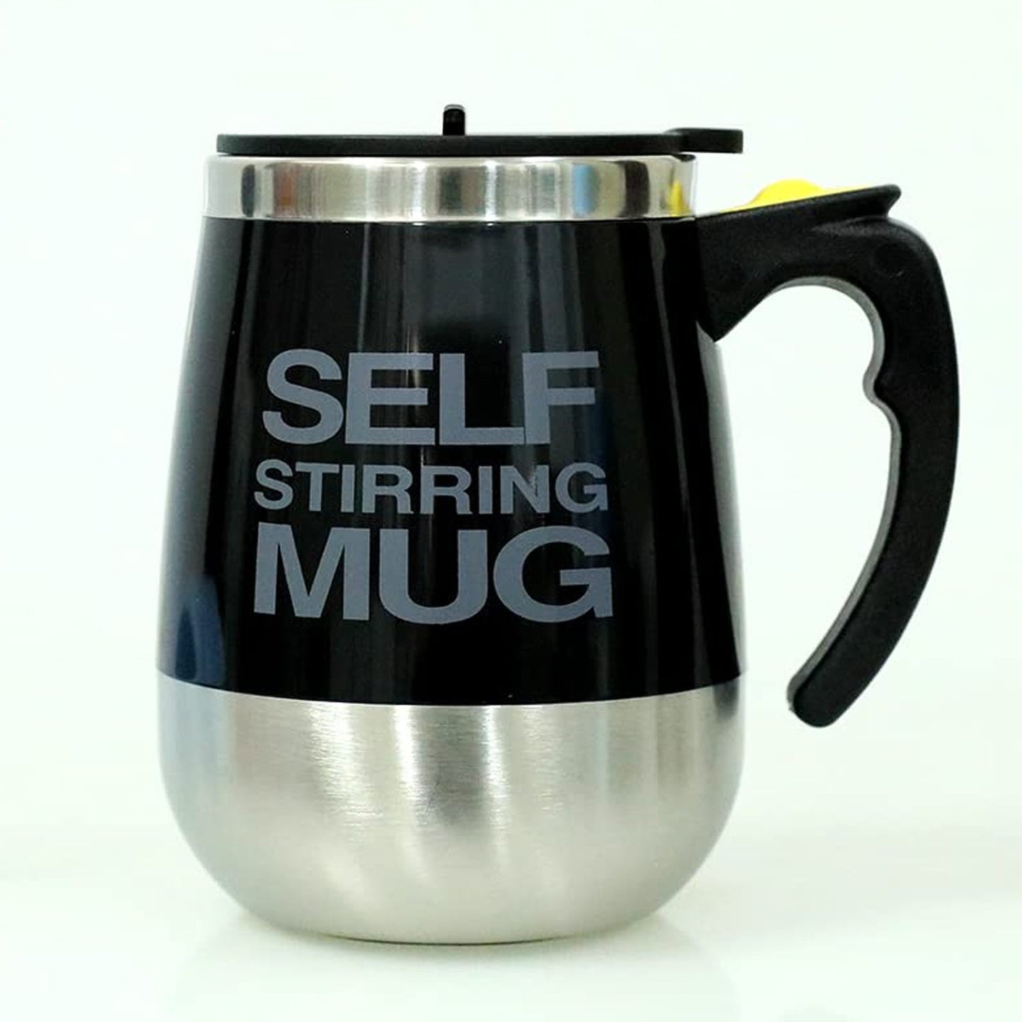 Self Stirring Mug With Lid used in all kinds of household and official places for serving drinks, coffee, any types of beverages etc. (1 Pc / 400 ML) Your Brand