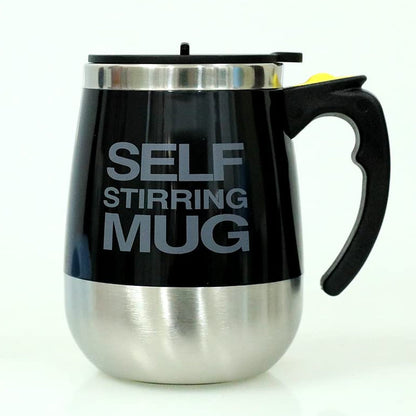 Self Stirring Mug With Lid used in all kinds of household and official places for serving drinks, coffee, any types of beverages etc. (1 Pc / 400 ML) Your Brand