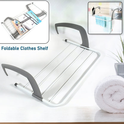 Metal Steel Folding Drying Rack for Clothes Balcony Laundry Hanger for Small Clothes Drying Hanger Metal Clothes Drying Stand, Socks and Plant Storage Holder Outdoor / Indoor Clothes-Towel Drying Rack Hanging on The Door Bathroom Your Brand