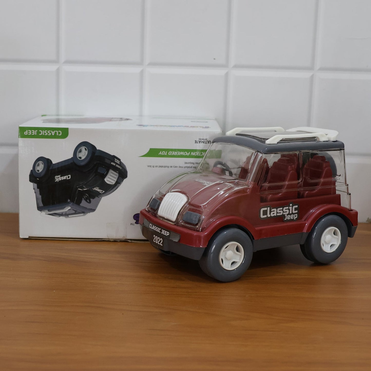 Friction-Powered Classic Jeep Toy Car for Kids (1 Pc)