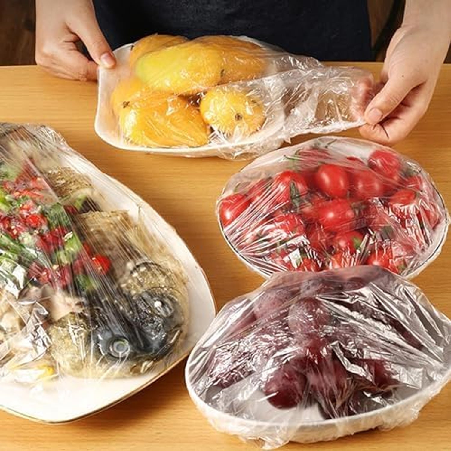 Disposable Elastic Food Storage Covers Bag (100 Pcs Set / Big) Your Brand