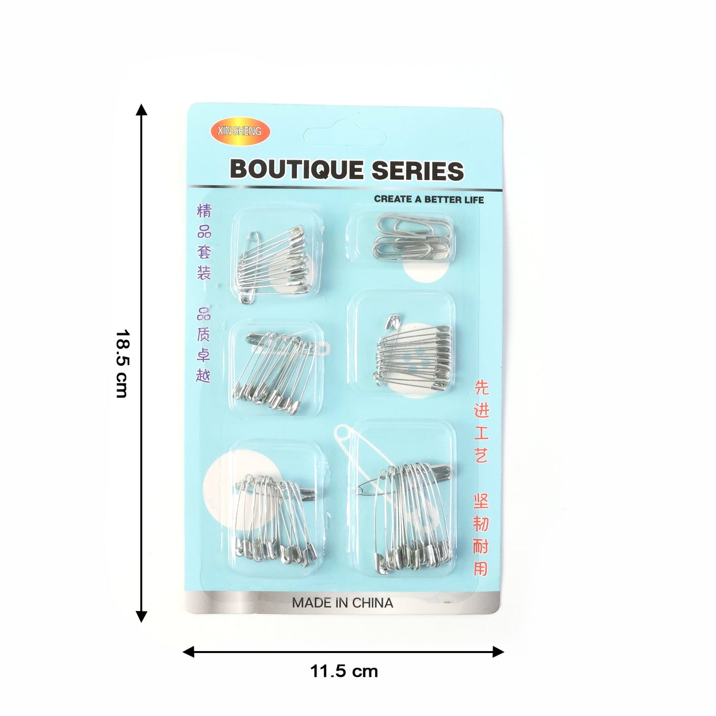 Multipurpose Metal Safety Pin Assortment Set