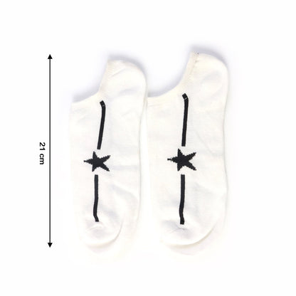 White Star Pattern Low-Cut Socks (1 Pair)