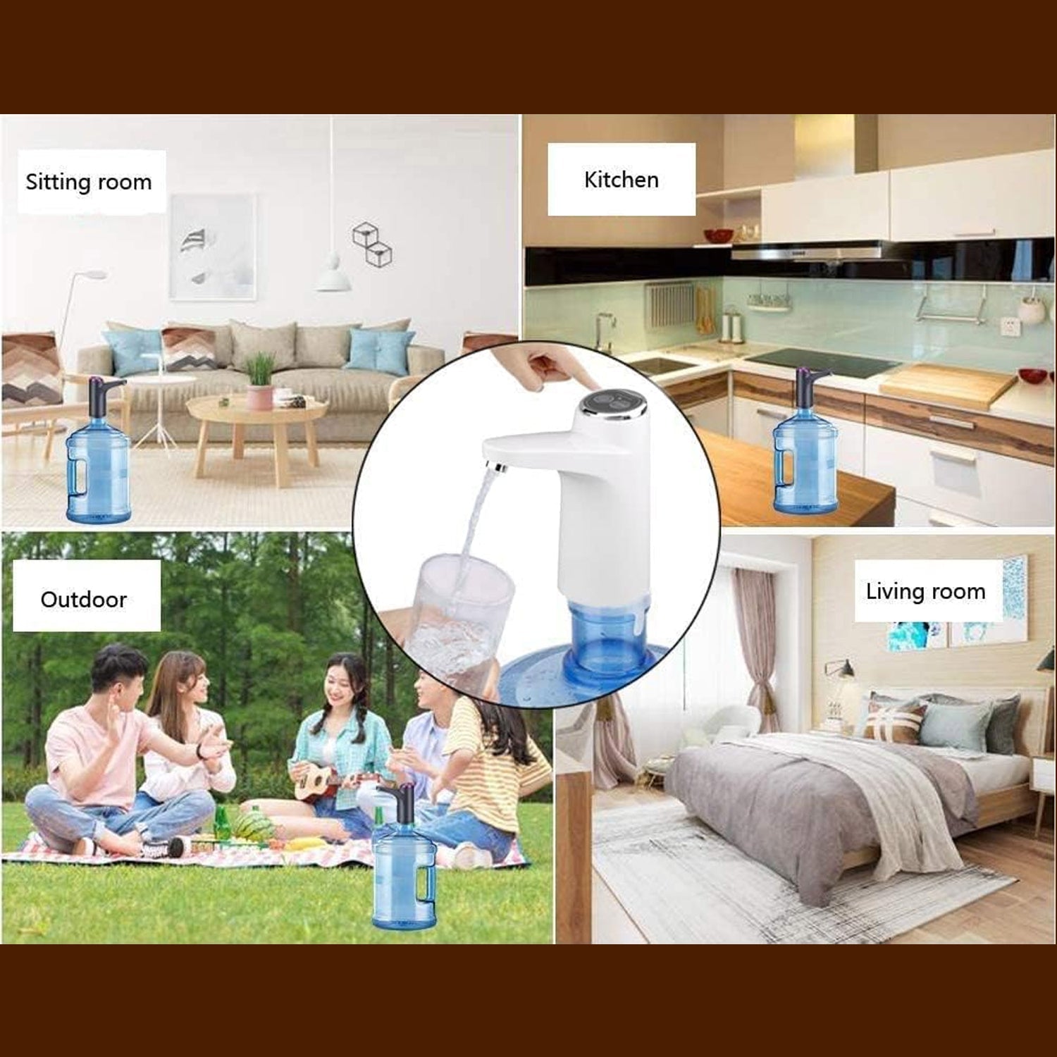 Water Dispenser, Portable Water Bottle Pump USB Charging Electric Automatic Drinking Pump, Portable Drinking Dispenser Pump for Home Kitchen Living Room Office Camping Your Brand