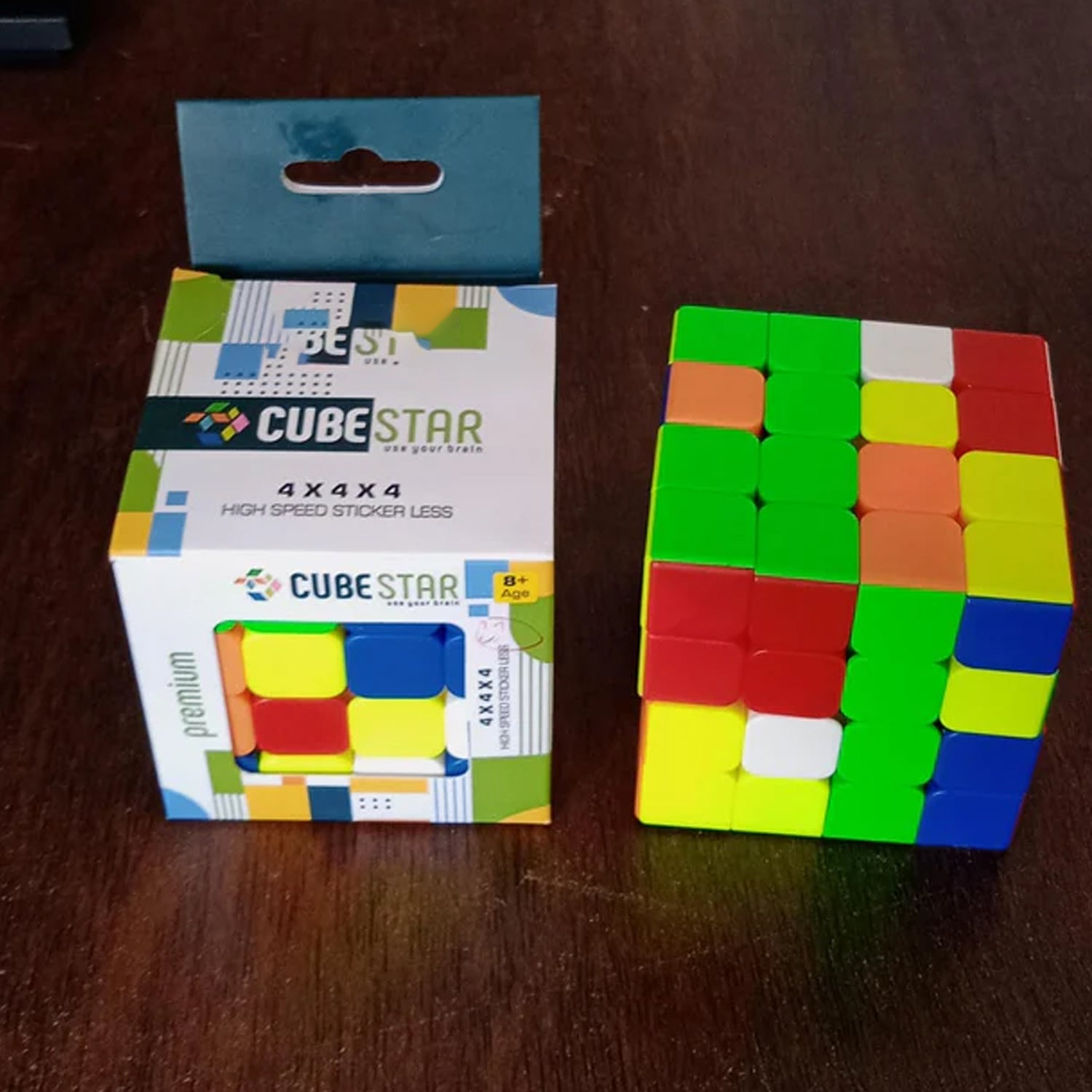 Small Puzzles Cubes 4×4×4 High Speed Sticker Less Magic Cube Game, Kids and Professionals Magic Cube Puzzle Toy, Pack of 1, 8+ Years Your Brand