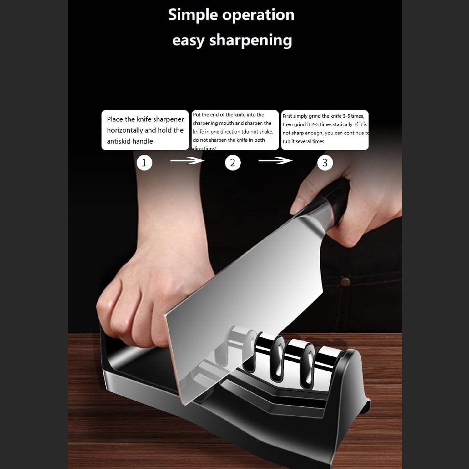 Knife Sharpener for Kitchen | Knife Sharpener Handheld Knives & Pocket Knife Sharpener | Knife Sharpener for Chefs & Serrated Knife (Chopper Not Included / 1 Pc) Your Brand