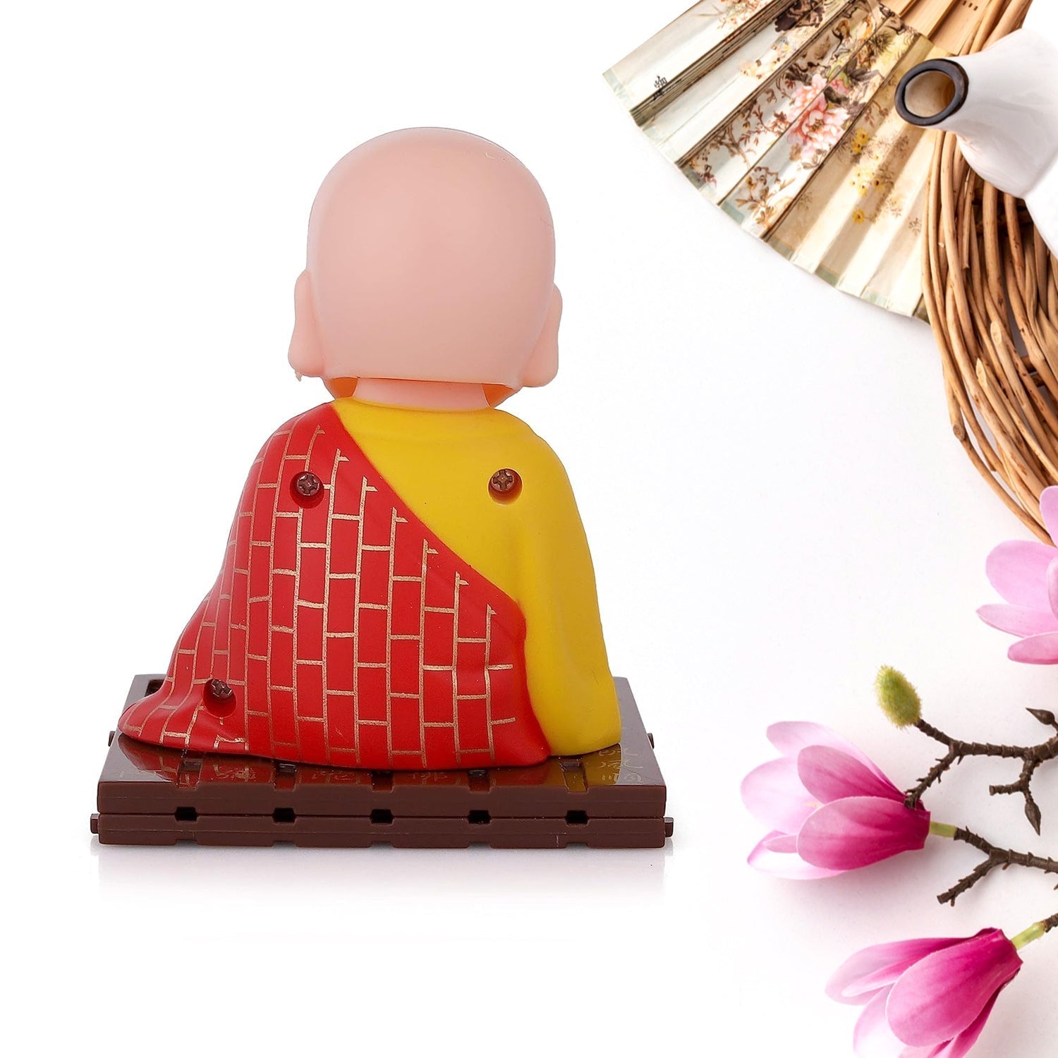 Solar Powered Sitting Buddha Statue,  Moving Head and Hand (1 Pc / Medium) Your Brand