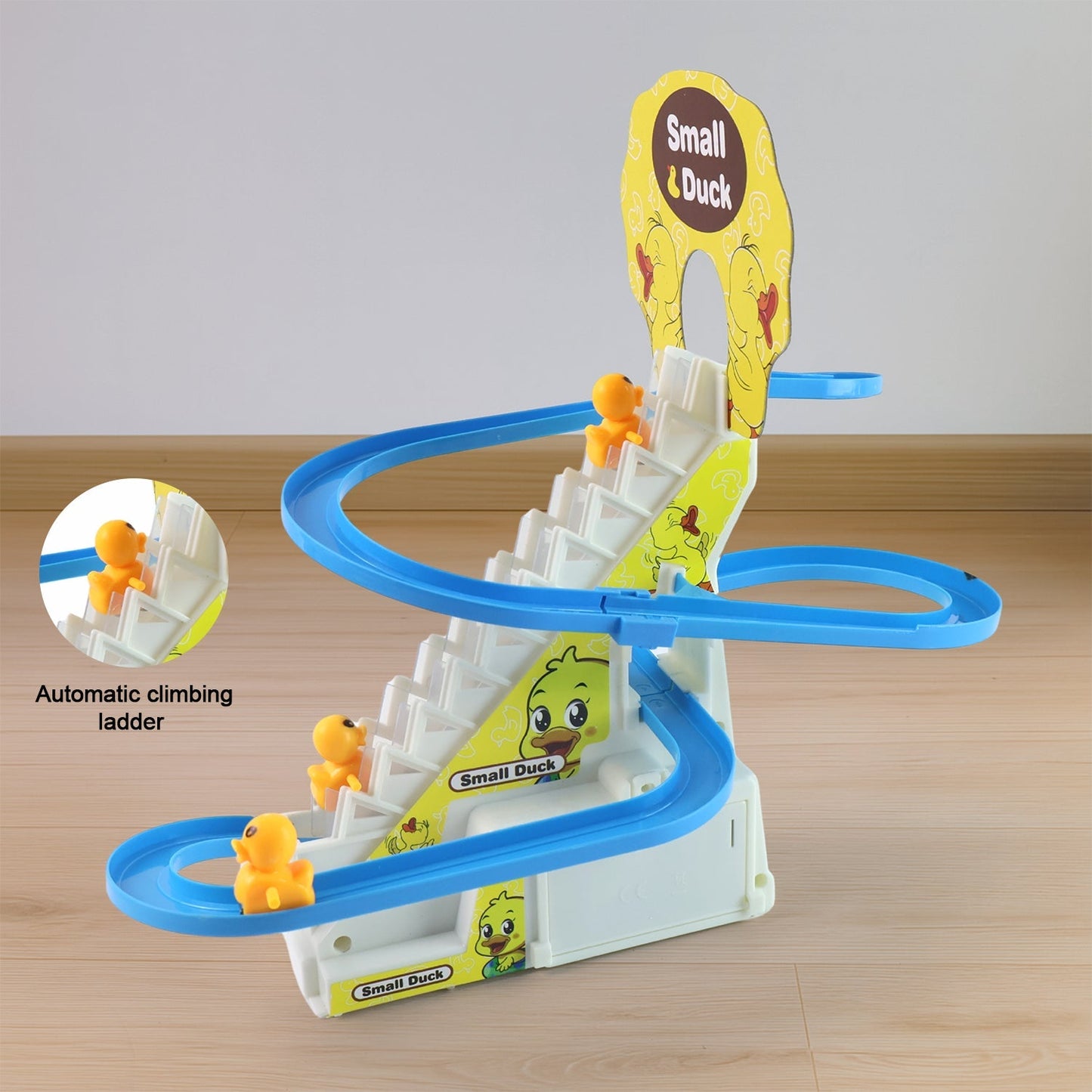 LALA Small Duck Climb Stairs Toy Roller Coaster Flashing Lights & Music (3 Ducks)