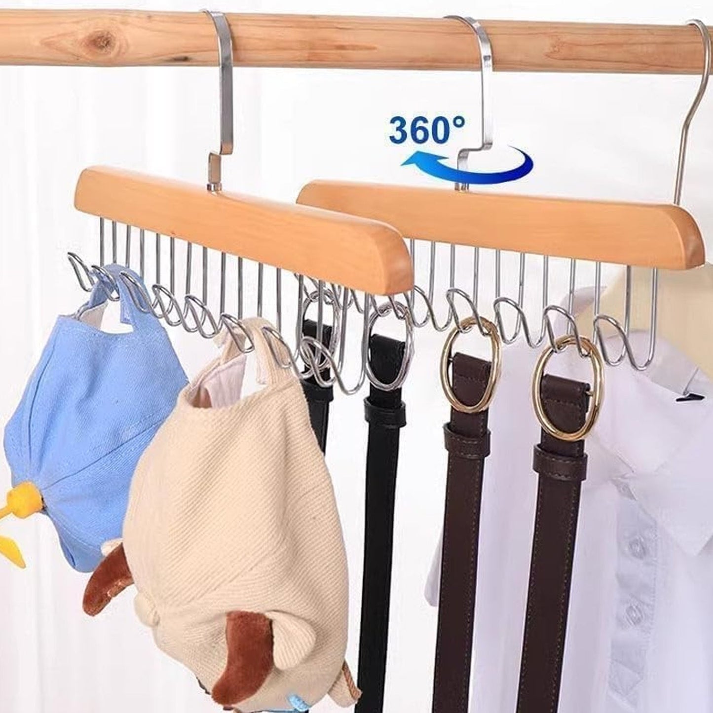 Space Saving 8 Hooks Wooden Hangers (1 Pc) Your Brand