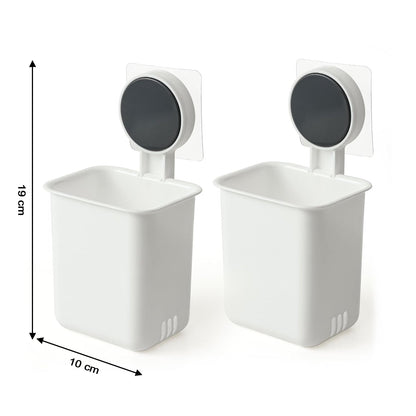 Wall Mounted Bathroom Storage Organizer Cup Set (2 Pc Set)
