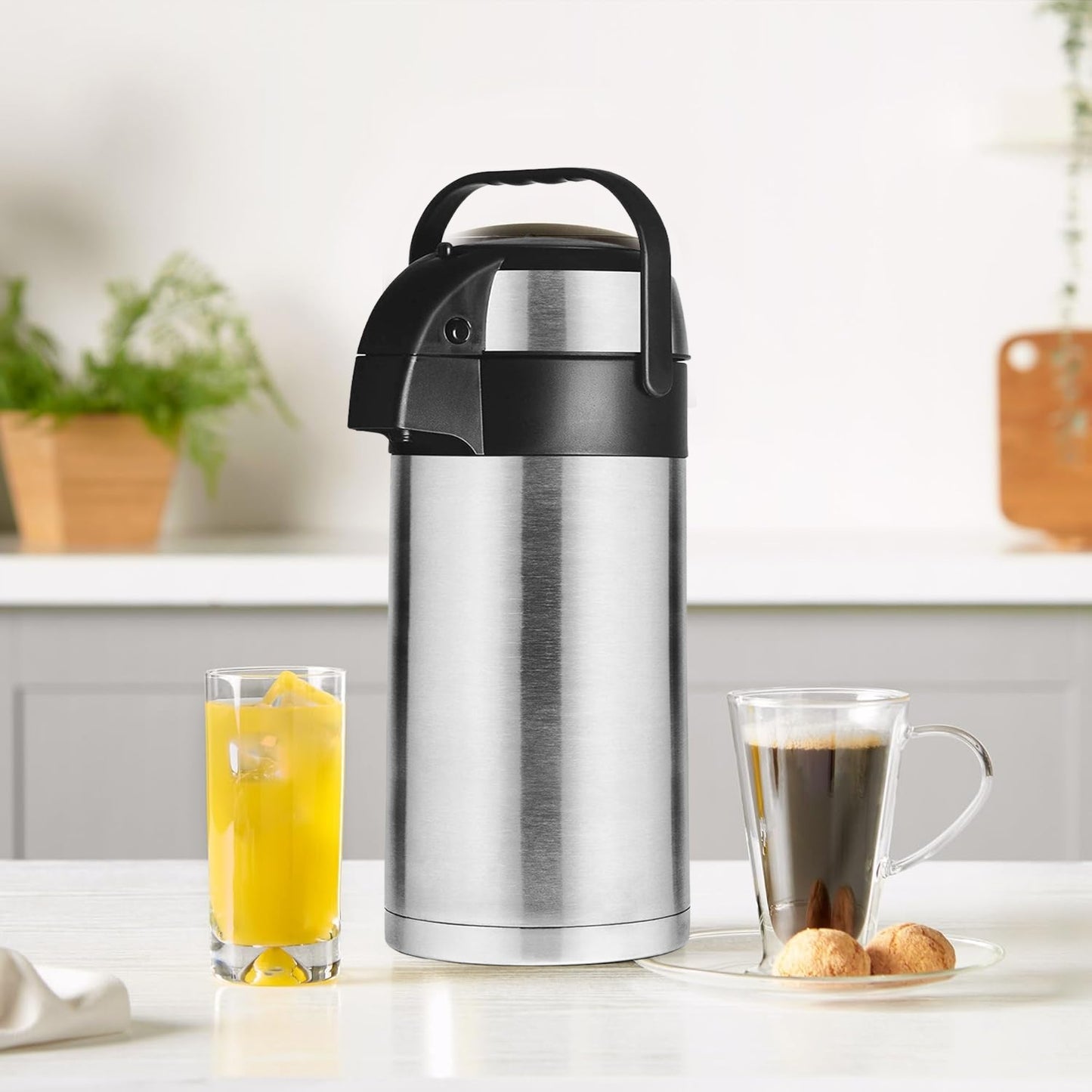Beverage Dispenser Stainless Steel for Serving Tea and Coffee, Thermos steel (2500 ML) Your Brand