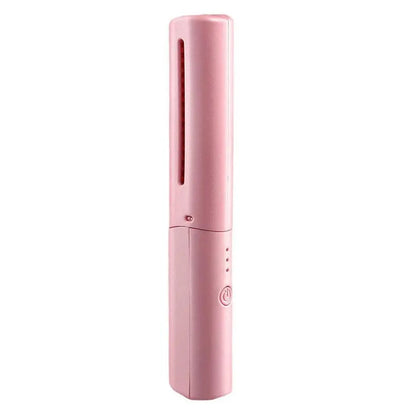 Rechargeable Mini Hair Straightener, Travel Portable USB Charging Cordless Hair Straightener Bursh, Three Temperature Adjustments Flat Iron Comb (1 Pc) Your Brand