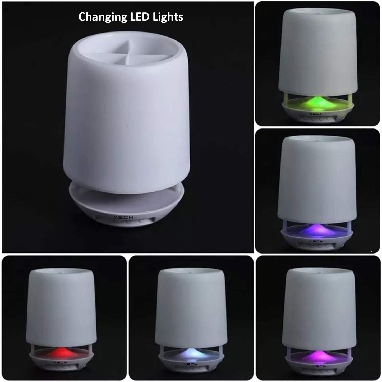 Multifunctional 4 Compartment Pen Holder with Bluetooth Speaker 5 W Bluetooth Speaker Laptop / Desk Speaker / Table Lamp / Night Lamp Smart Color Changing Pen Stand Wireless Bluetooth Speaker Your Brand