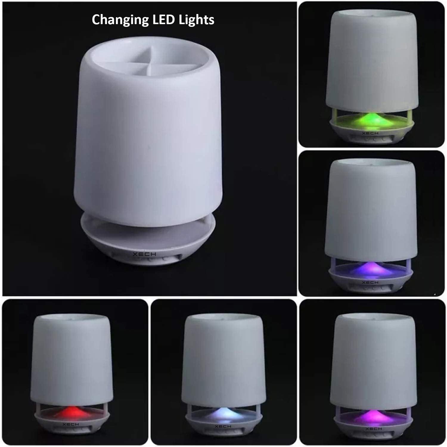 Multifunctional 4 Compartment Pen Holder with Bluetooth Speaker 5 W Bluetooth Speaker Laptop / Desk Speaker / Table Lamp / Night Lamp Smart Color Changing Pen Stand Wireless Bluetooth Speaker Your Brand