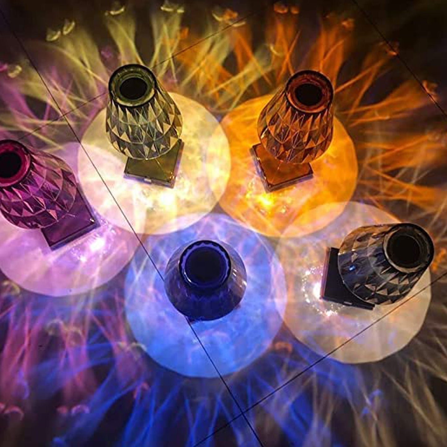 Romantic Crystal Table Lamp, Diamond Lamp, 16 Colors, 6 Brightness Level, Touch / Remote Control Switch, SUB Charging, Lampshade Night Light, Bedroom Bedside, Living Room Decoration Your Brand