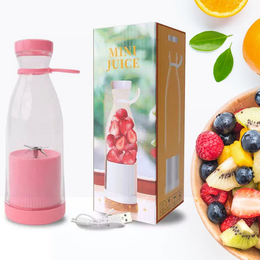 BLENDER PORTABLE JUICER FOR SMOOTHIE , JUICE , VEGETABLE SHAKES WITH 6 BLADES WIRELESS CHARGING MINI PERSONAL SIZE MIXER BOTTLE GRINDER, 420 ML MULTICOLOR Your Brand