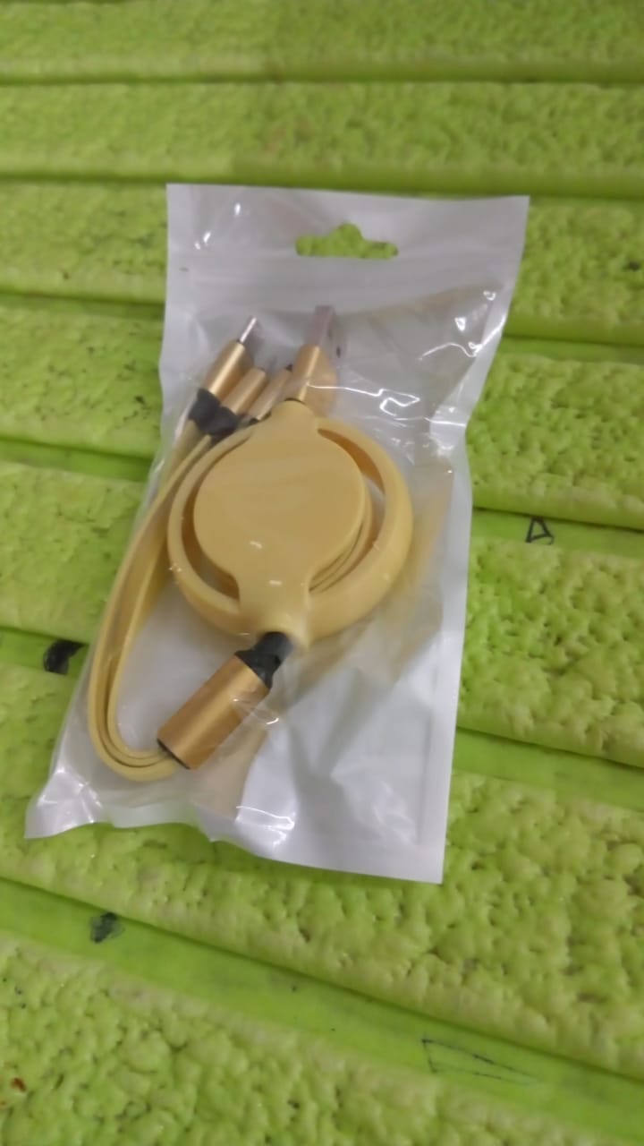 3 in 1 Retractable Charger Charging Cable (1 Pc / Mix Color) Your Brand