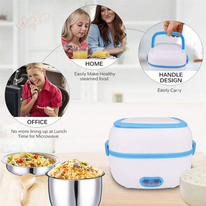 Electric Lunch Box Portable Food Warmer Food Heating Lunch Box Removable Food-Grade Stainless Steel Compartments, 220V 200W, for Car, Truck, office  Your Brand