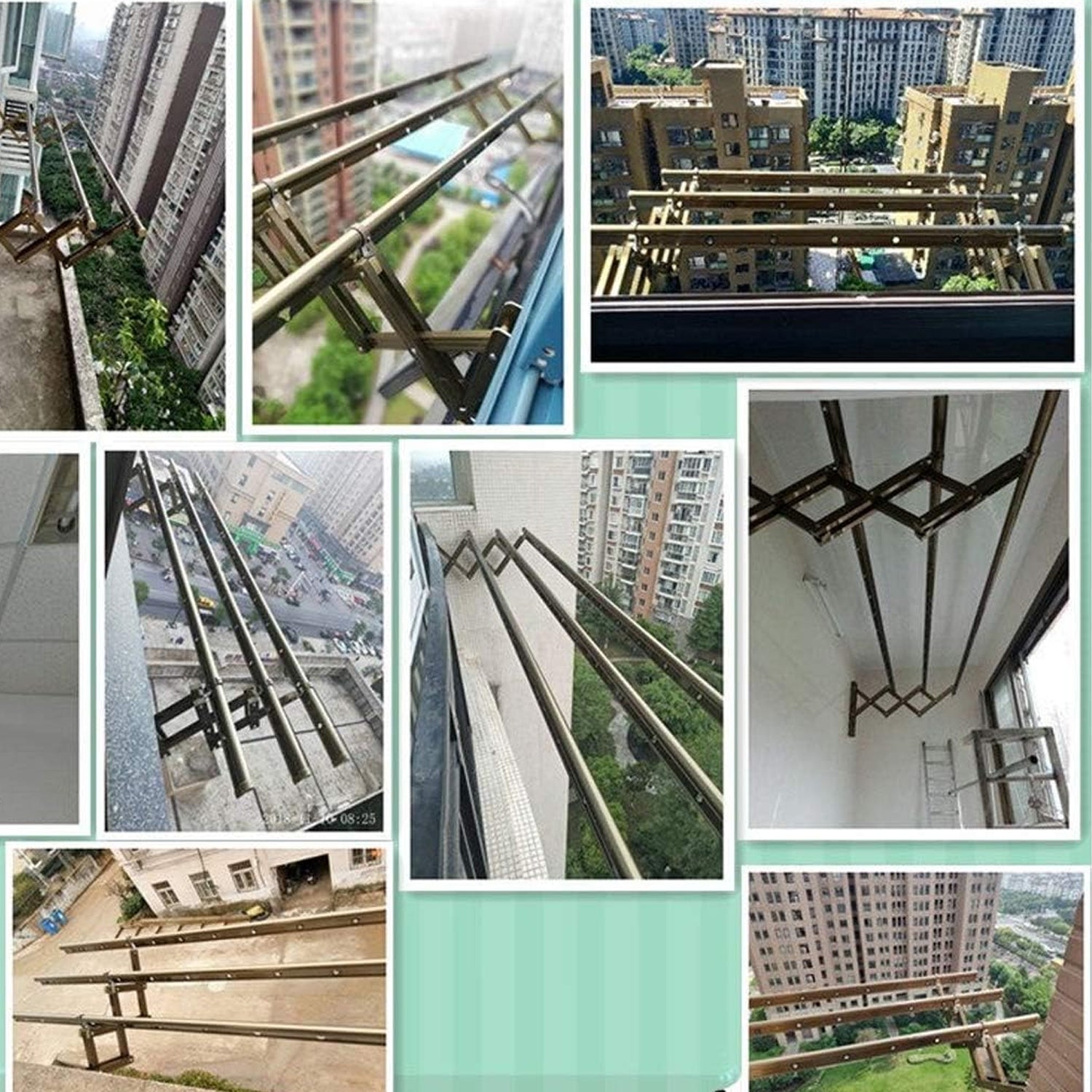 Clothes Rail Rack Clothes Drying Racks, Airer Clothes Drying Rack Wall Mounted Clotheshorse Clothes Airer Washing Cloth Line Extendable Fold Towel Rack Bar for Bathroom Indoor Outdoor Your Brand