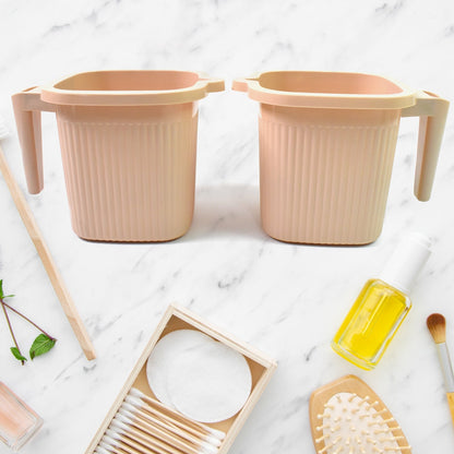 Plastic Square Bath Water Mug (4 Pc / 1000 ML / Mix Color) Your Brand