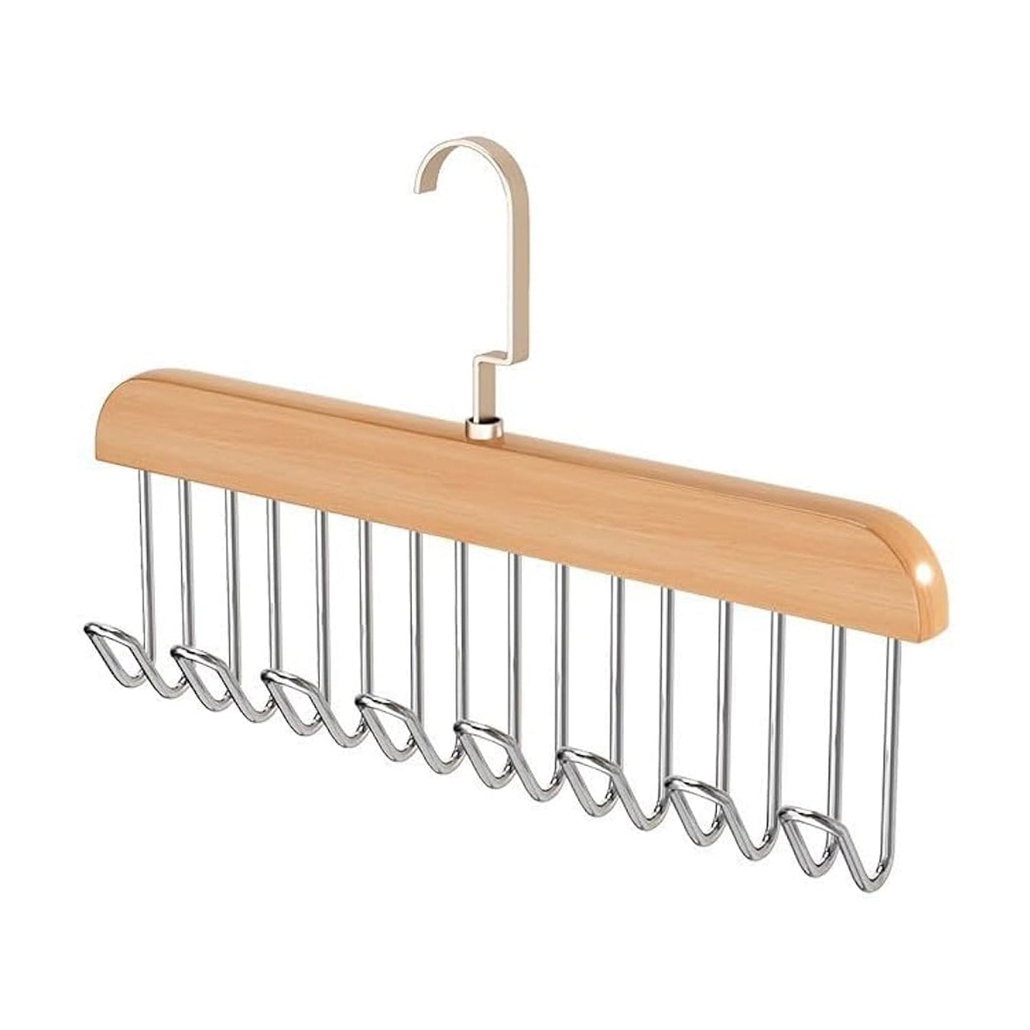 Space Saving 8 Hooks Wooden Hangers (1 Pc) Your Brand