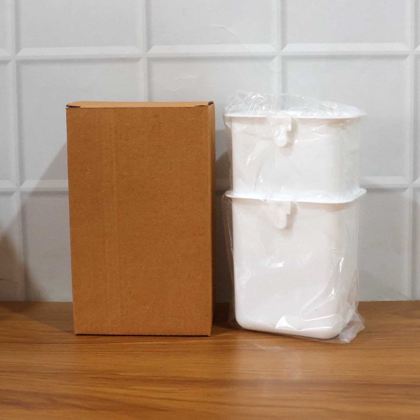 Wall Mounted Bathroom Storage Organizer Cup Set (2 Pc Set)