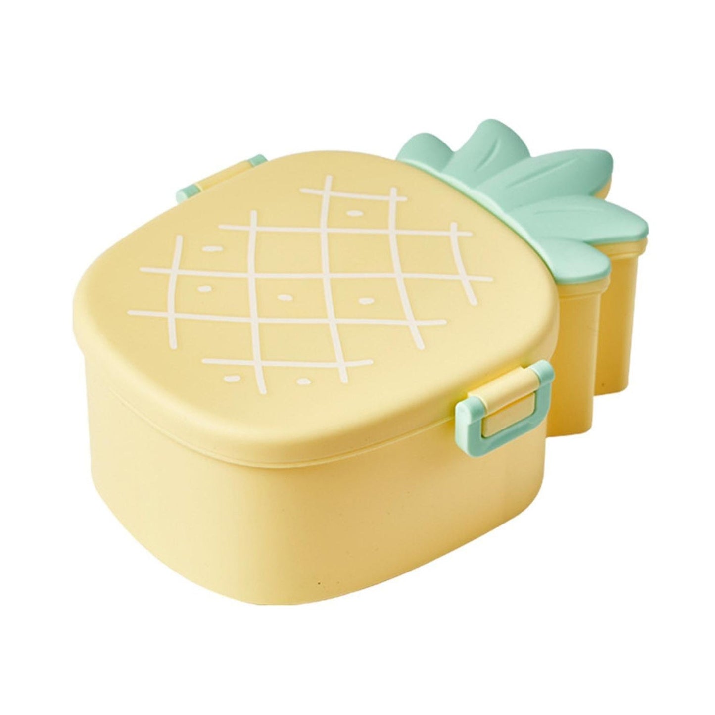 Kids Lunch Box Cute Pineapple Shaped Bento Box with Fork Spoon  Office Lunch Box (1 Pc )
